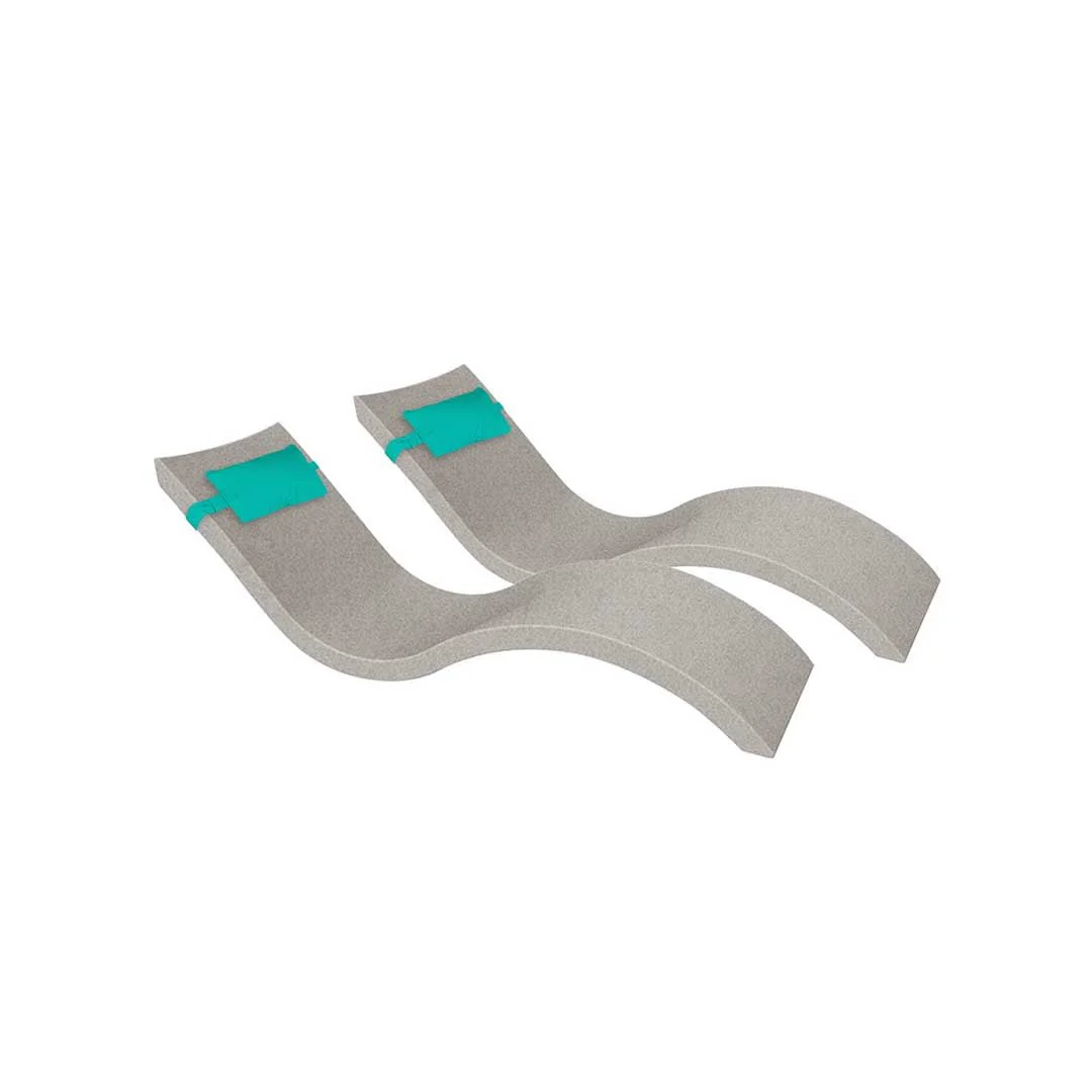Ledge Lounger Outdoor Escape Bundle - In-Pool & Patio Furniture (2 Signature Chaise Loungers & 2 Headrest Pillows) - Image 20