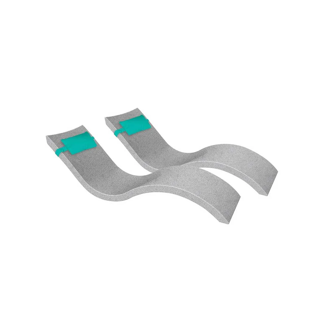Ledge Lounger Outdoor Escape Bundle - In-Pool & Patio Furniture (2 Signature Chaise Loungers & 2 Headrest Pillows) - Image 27