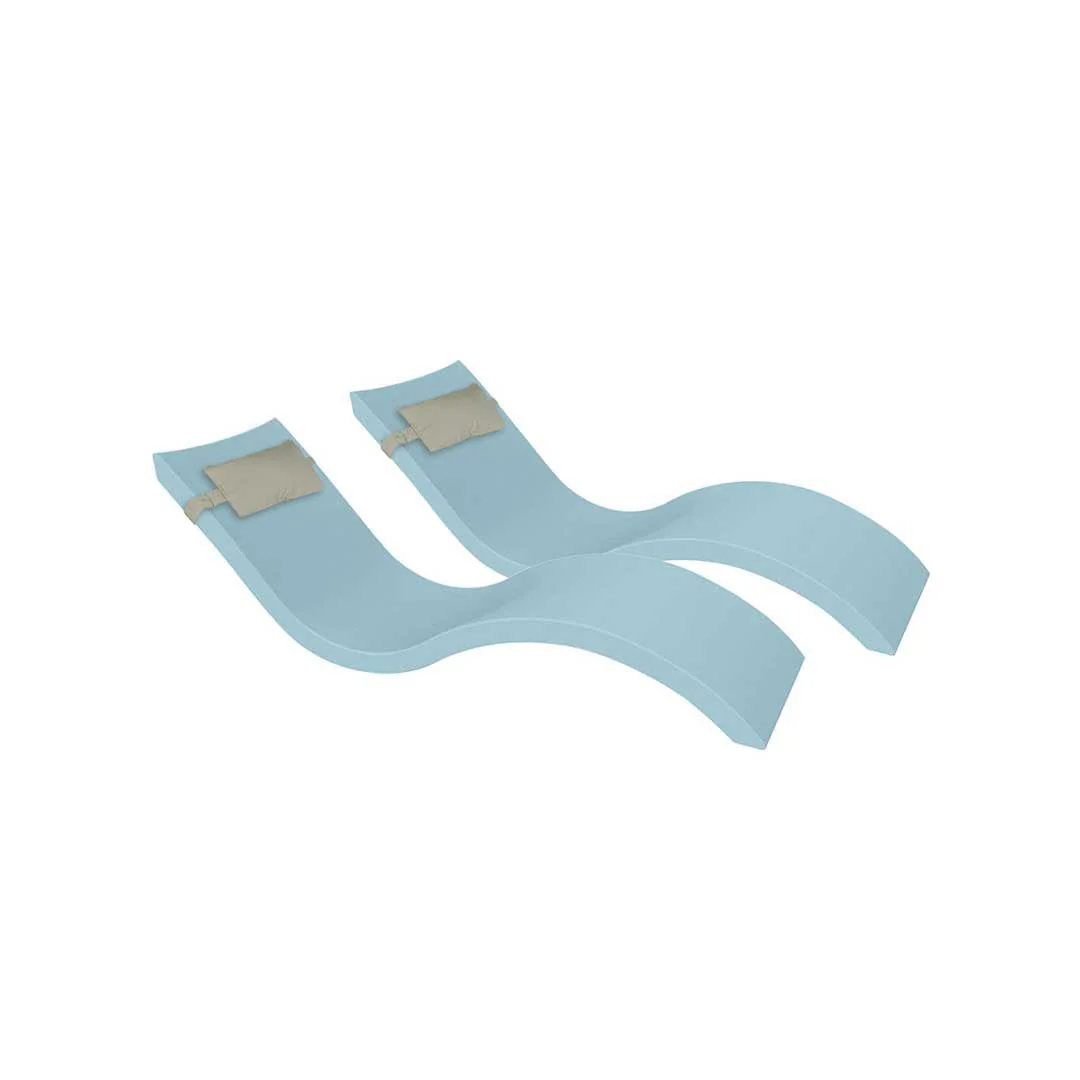Ledge Lounger Outdoor Escape Bundle - In-Pool & Patio Furniture (2 Signature Chaise Loungers & 2 Headrest Pillows) - Image 37