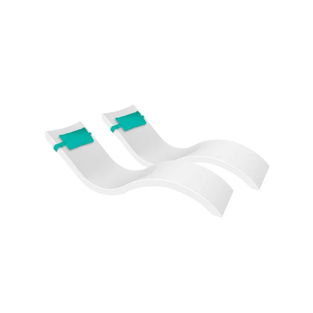 Ledge Lounger Outdoor Escape Bundle - In-Pool & Patio Furniture (2 Signature Chaise Loungers & 2 Headrest Pillows) - Image 6