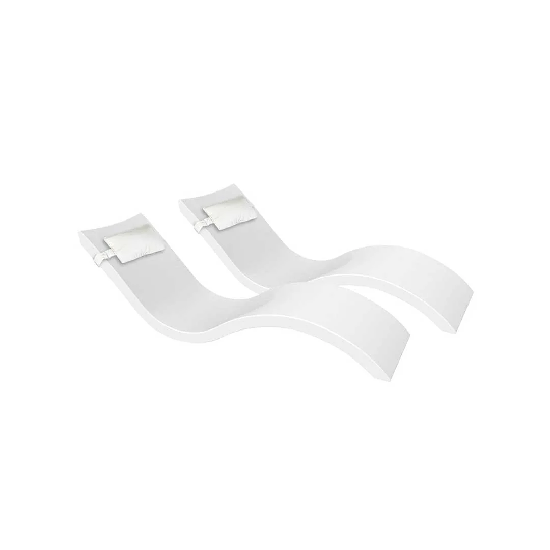 Ledge Lounger Outdoor Escape Bundle - In-Pool & Patio Furniture (2 Signature Chaise Loungers & 2 Headrest Pillows) - Image 7