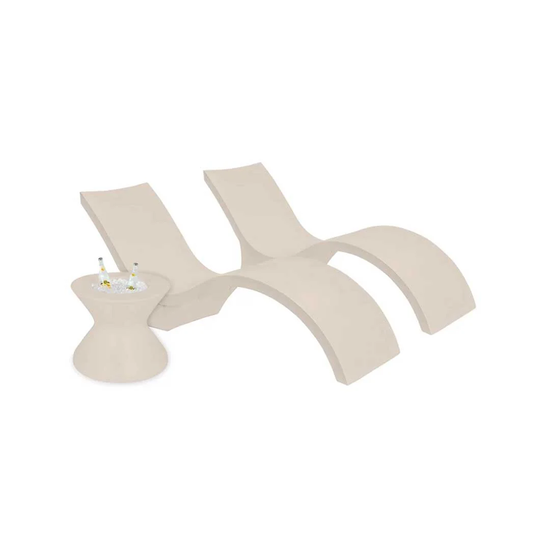 Ledge Lounger Outdoor Oasis Deep Bundle - In-Pool & Patio Furniture (2 Signature Deep Chaise Loungers & Tall Ice Bin) - Image 4