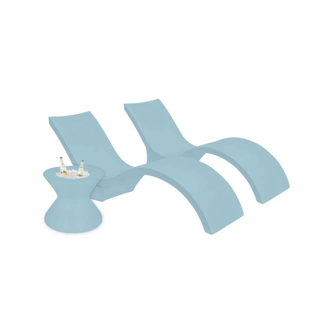 Ledge Lounger Outdoor Oasis Deep Bundle - In-Pool & Patio Furniture (2 Signature Deep Chaise Loungers & Tall Ice Bin) - Image 5