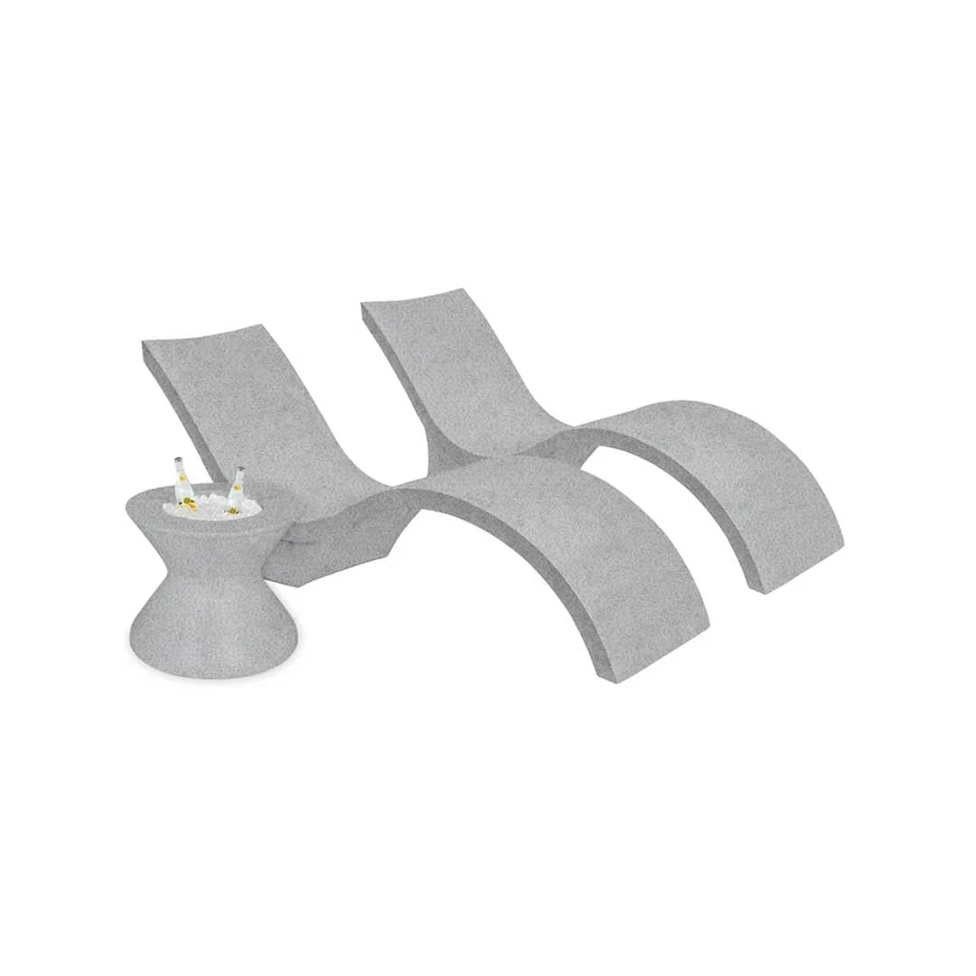 Ledge Lounger Outdoor Oasis Deep Bundle - In-Pool & Patio Furniture (2 Signature Deep Chaise Loungers & Tall Ice Bin) - Image 6