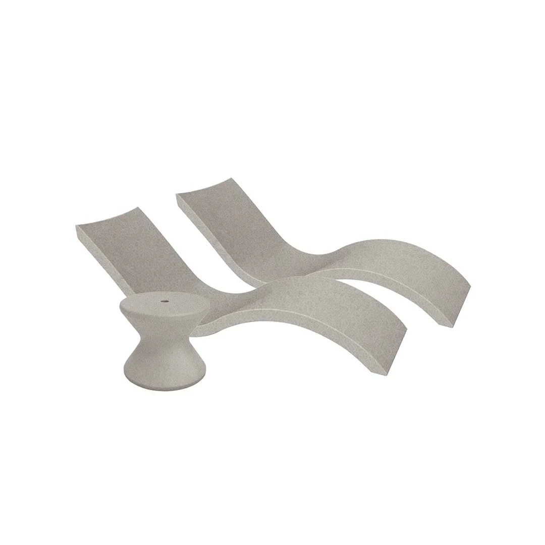 Ledge Lounger Outdoor Oasis Bundle - In-Pool & Patio Furniture (2 Signature Chaise Loungers & Side Table) - Image 10