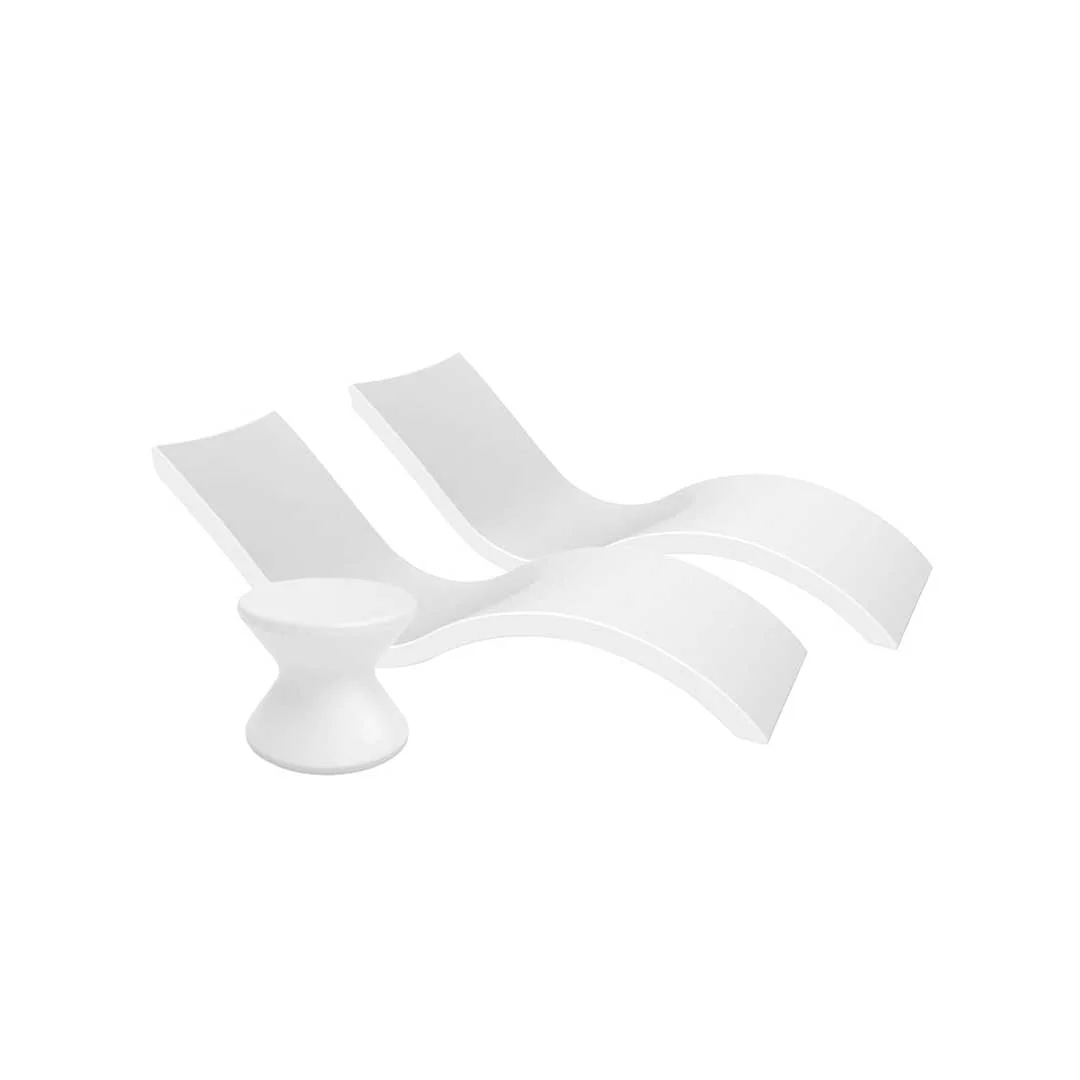 Ledge Lounger Outdoor Oasis Bundle - In-Pool & Patio Furniture (2 Signature Chaise Loungers & Side Table) - Image 13