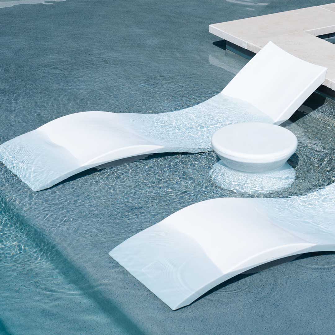 Ledge Lounger Outdoor Oasis Bundle - In-Pool & Patio Furniture (2 Signature Chaise Loungers & Side Table) - Image 7