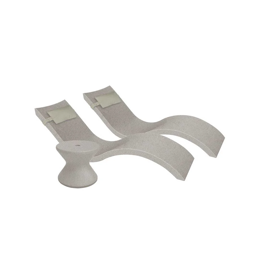 Ledge Lounger Outdoor Paradise Bundle - In-Pool & Patio Furniture (2 Signature Chaise Loungers, 2 Headrest Pillows, & Side Table) - Image 38