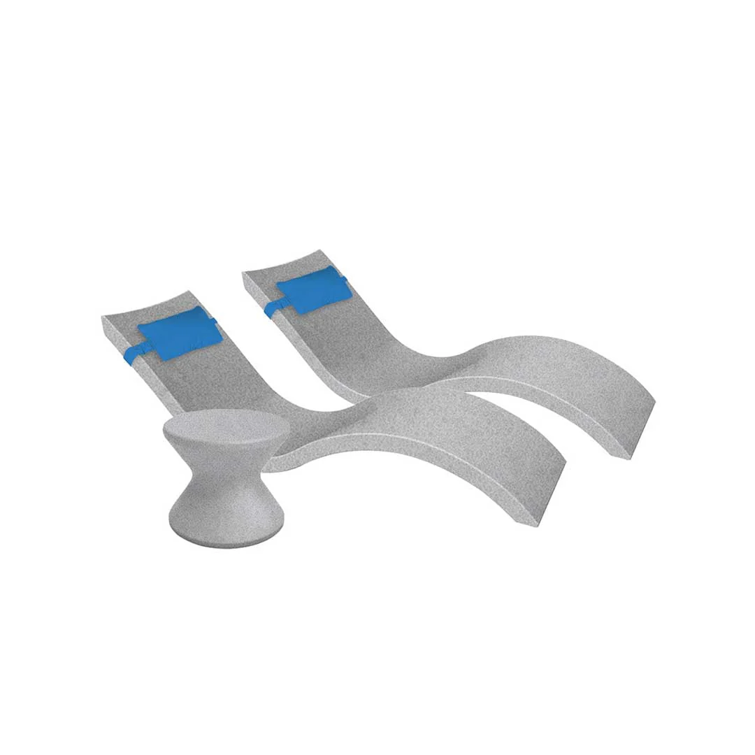 Ledge Lounger Outdoor Paradise Bundle - In-Pool & Patio Furniture (2 Signature Chaise Loungers, 2 Headrest Pillows, & Side Table) - Image 48