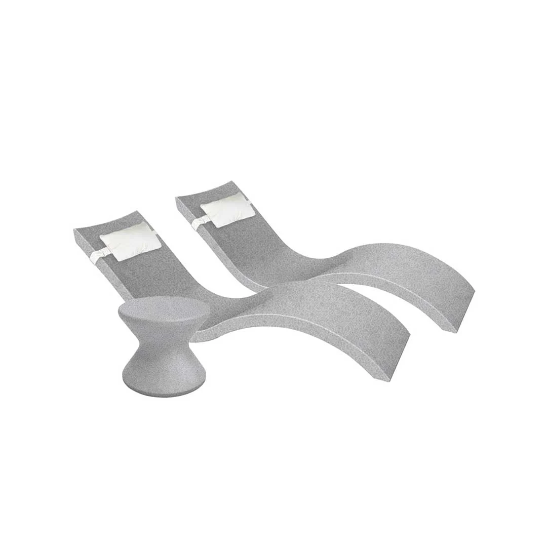 Ledge Lounger Outdoor Paradise Bundle - In-Pool & Patio Furniture (2 Signature Chaise Loungers, 2 Headrest Pillows, & Side Table) - Image 50