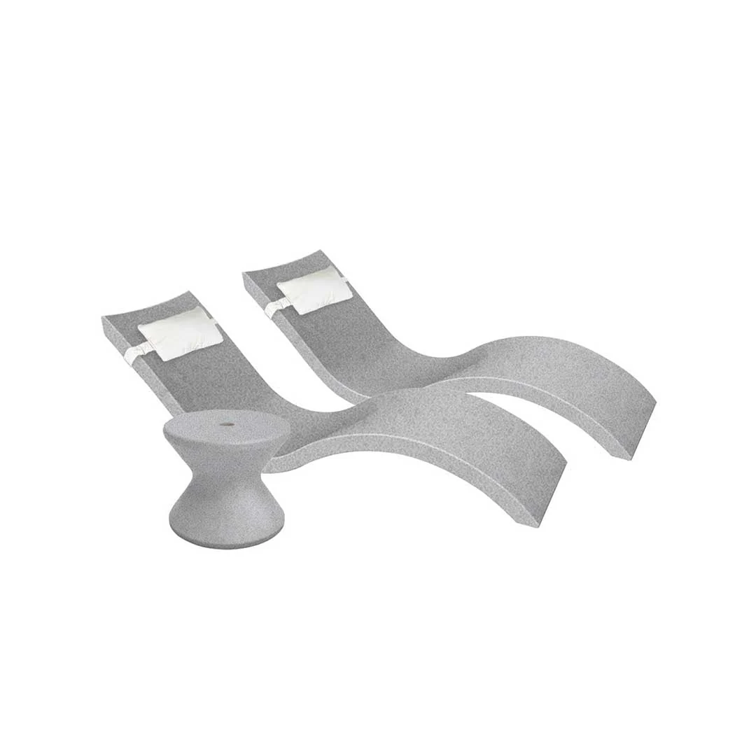 Ledge Lounger Outdoor Paradise Bundle - In-Pool & Patio Furniture (2 Signature Chaise Loungers, 2 Headrest Pillows, & Side Table) - Image 56