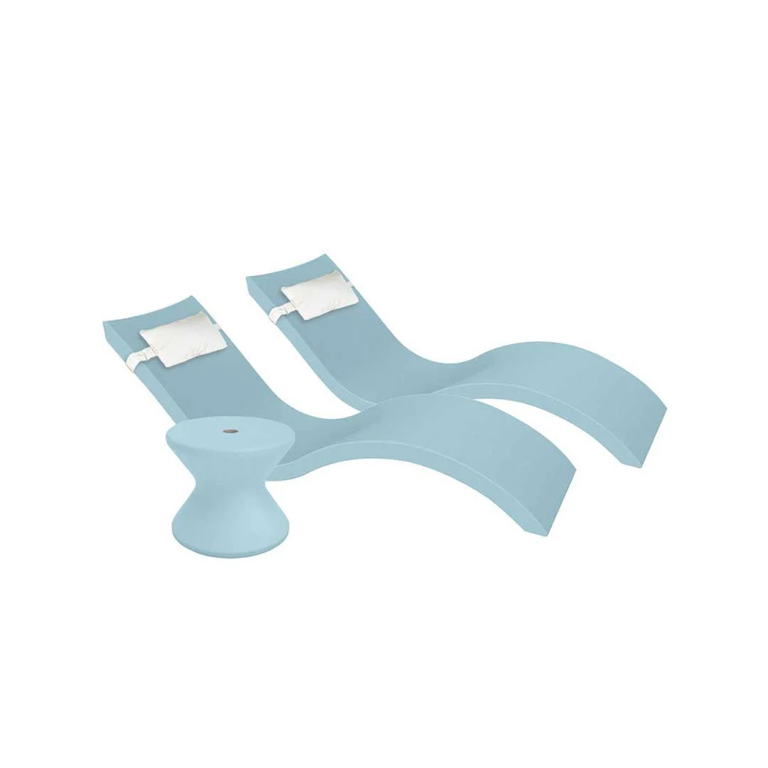 Ledge Lounger Outdoor Paradise Bundle - In-Pool & Patio Furniture (2 Signature Chaise Loungers, 2 Headrest Pillows, & Side Table) - Image 71