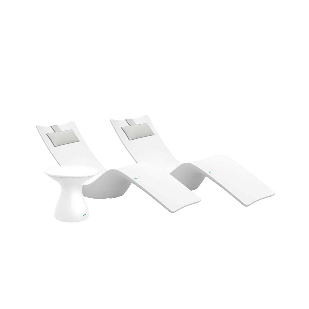 Ledge Lounger Resort Luxury Outdoor Paradise Bundle - In-Pool & Patio Furniture (2 Autograph Chaise Loungers, 2 Headrest Pillows, & Side Table) - Image 10