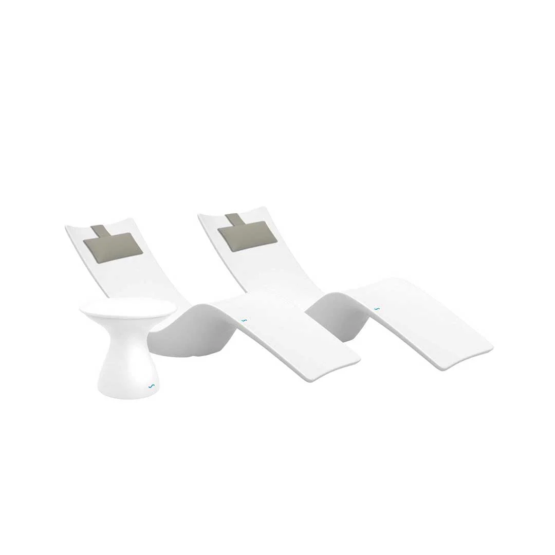 Ledge Lounger Resort Luxury Outdoor Paradise Bundle - In-Pool & Patio Furniture (2 Autograph Chaise Loungers, 2 Headrest Pillows, & Side Table) - Image 11