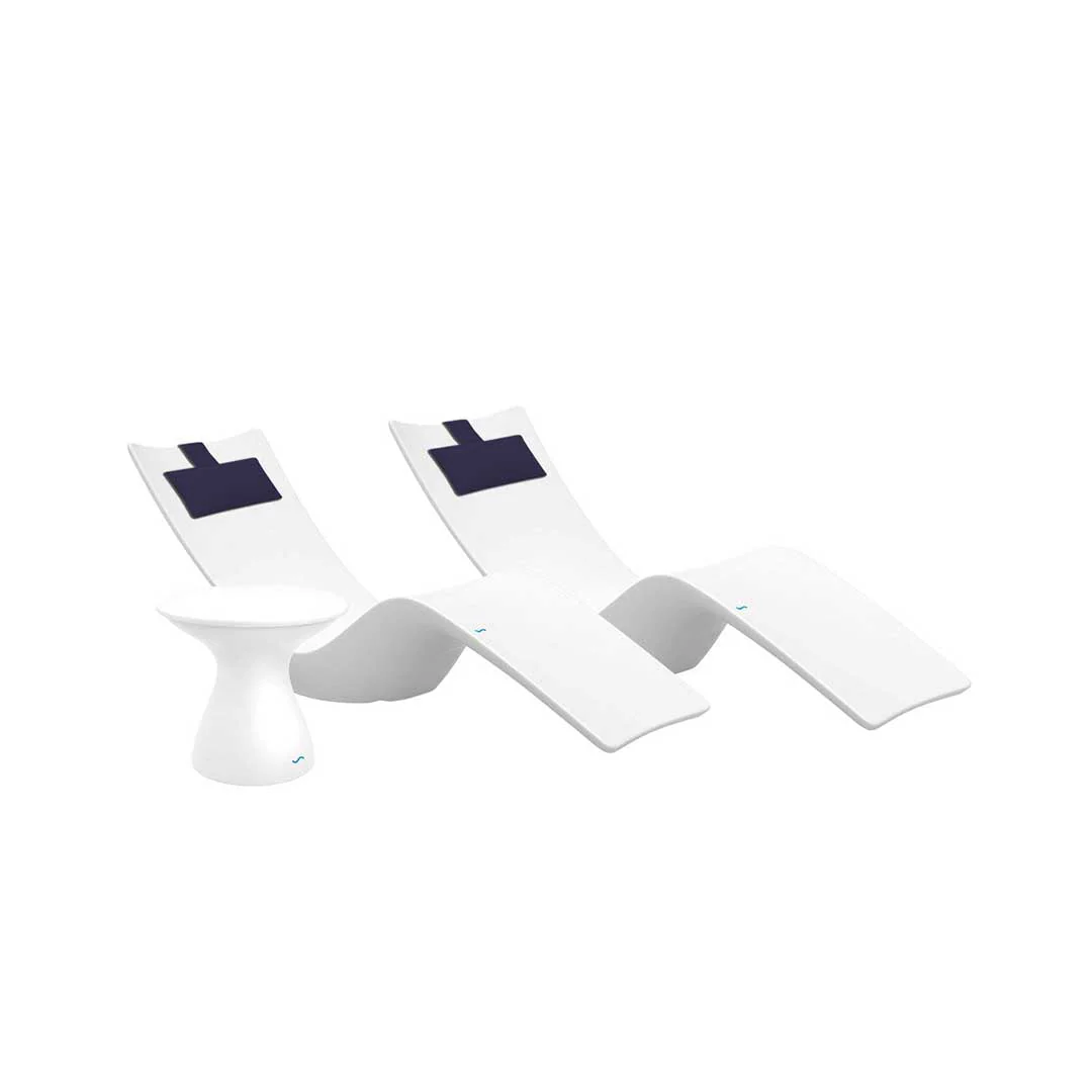 Ledge Lounger Resort Luxury Outdoor Paradise Bundle - In-Pool & Patio Furniture (2 Autograph Chaise Loungers, 2 Headrest Pillows, & Side Table) - Image 12