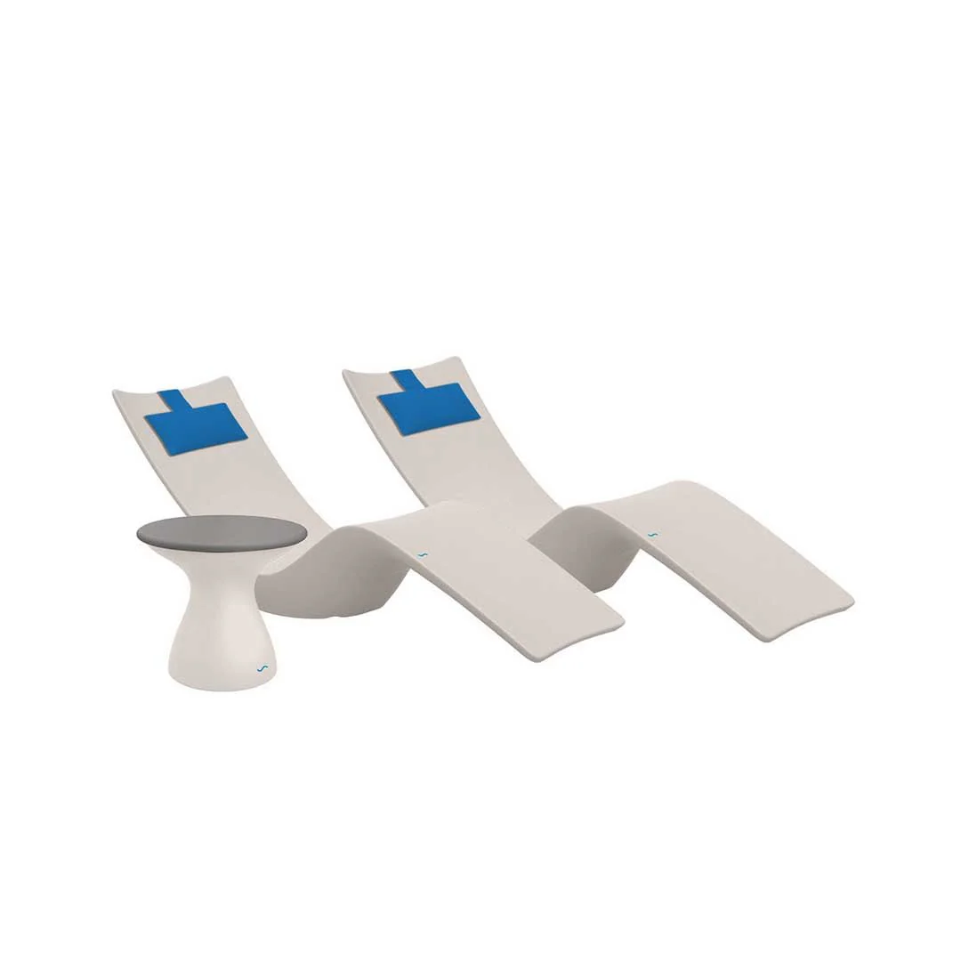 Ledge Lounger Resort Luxury Outdoor Paradise Bundle - In-Pool & Patio Furniture (2 Autograph Chaise Loungers, 2 Headrest Pillows, & Side Table) - Image 13
