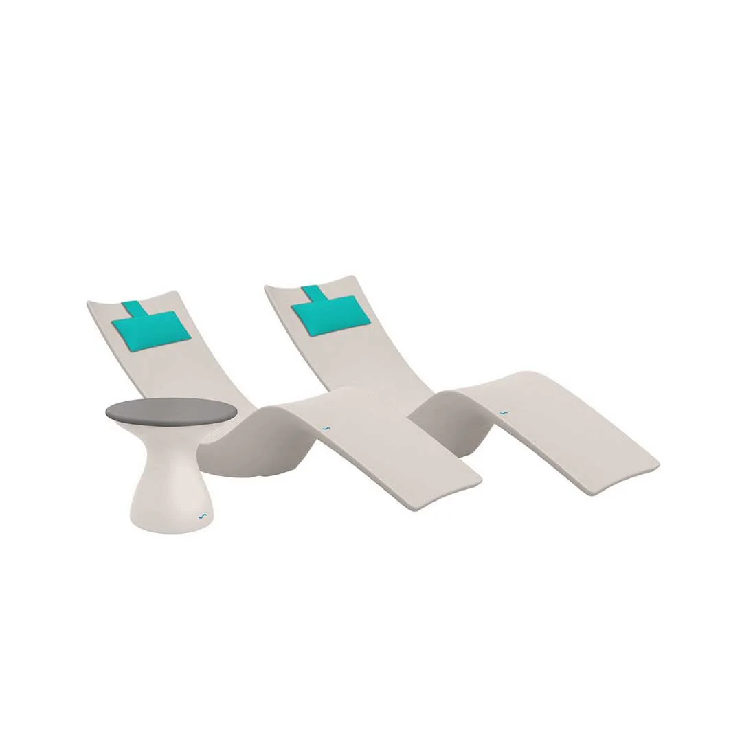 Ledge Lounger Resort Luxury Outdoor Paradise Bundle - In-Pool & Patio Furniture (2 Autograph Chaise Loungers, 2 Headrest Pillows, & Side Table) - Image 14