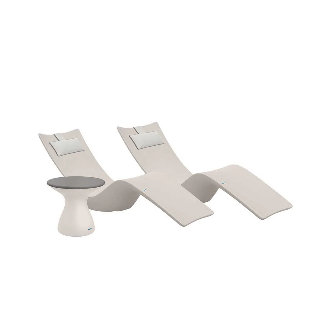 Ledge Lounger Resort Luxury Outdoor Paradise Bundle - In-Pool & Patio Furniture (2 Autograph Chaise Loungers, 2 Headrest Pillows, & Side Table) - Image 15