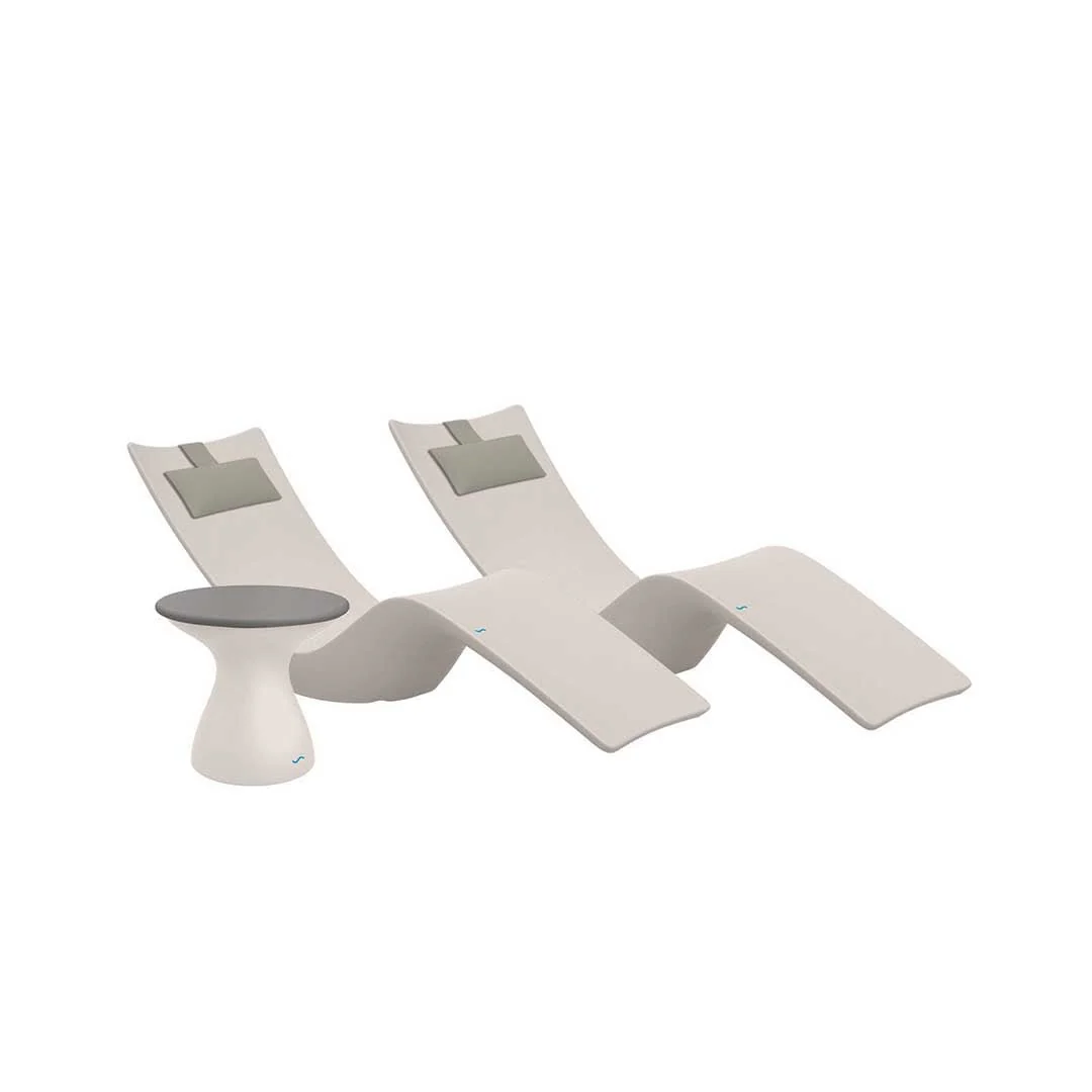 Ledge Lounger Resort Luxury Outdoor Paradise Bundle - In-Pool & Patio Furniture (2 Autograph Chaise Loungers, 2 Headrest Pillows, & Side Table) - Image 16