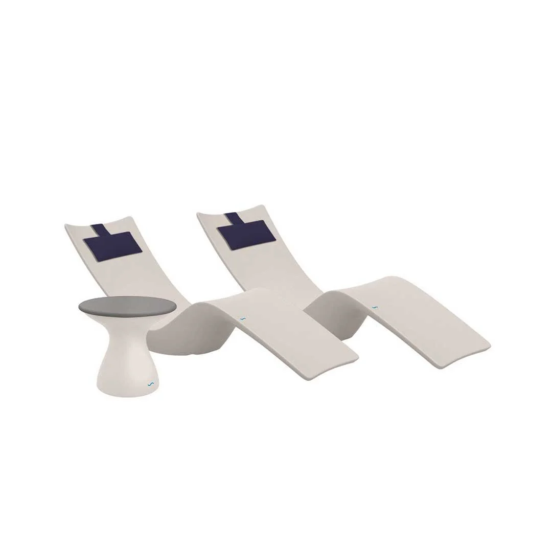 Ledge Lounger Resort Luxury Outdoor Paradise Bundle - In-Pool & Patio Furniture (2 Autograph Chaise Loungers, 2 Headrest Pillows, & Side Table) - Image 17