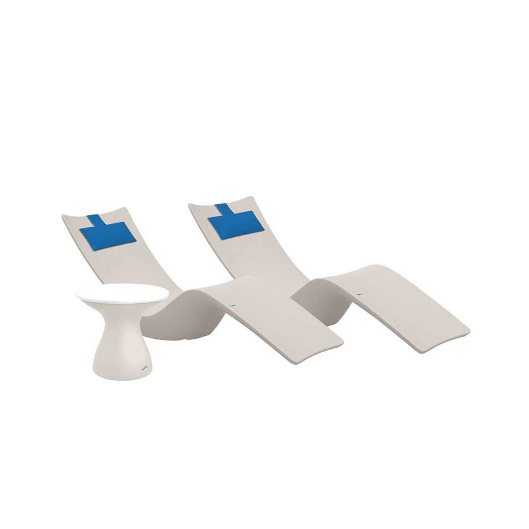 Ledge Lounger Resort Luxury Outdoor Paradise Bundle - In-Pool & Patio Furniture (2 Autograph Chaise Loungers, 2 Headrest Pillows, & Side Table) - Image 18