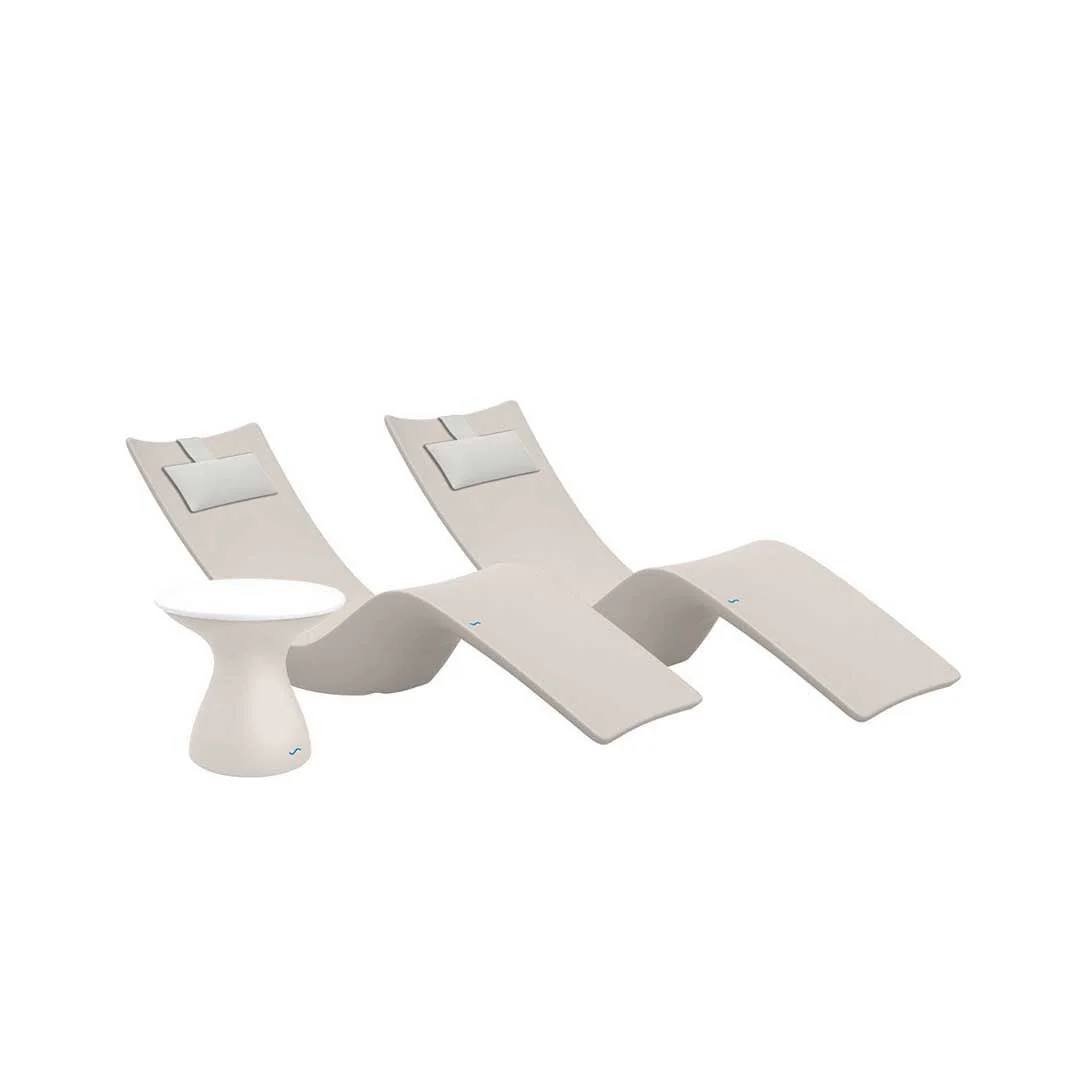 Ledge Lounger Resort Luxury Outdoor Paradise Bundle - In-Pool & Patio Furniture (2 Autograph Chaise Loungers, 2 Headrest Pillows, & Side Table) - Image 19