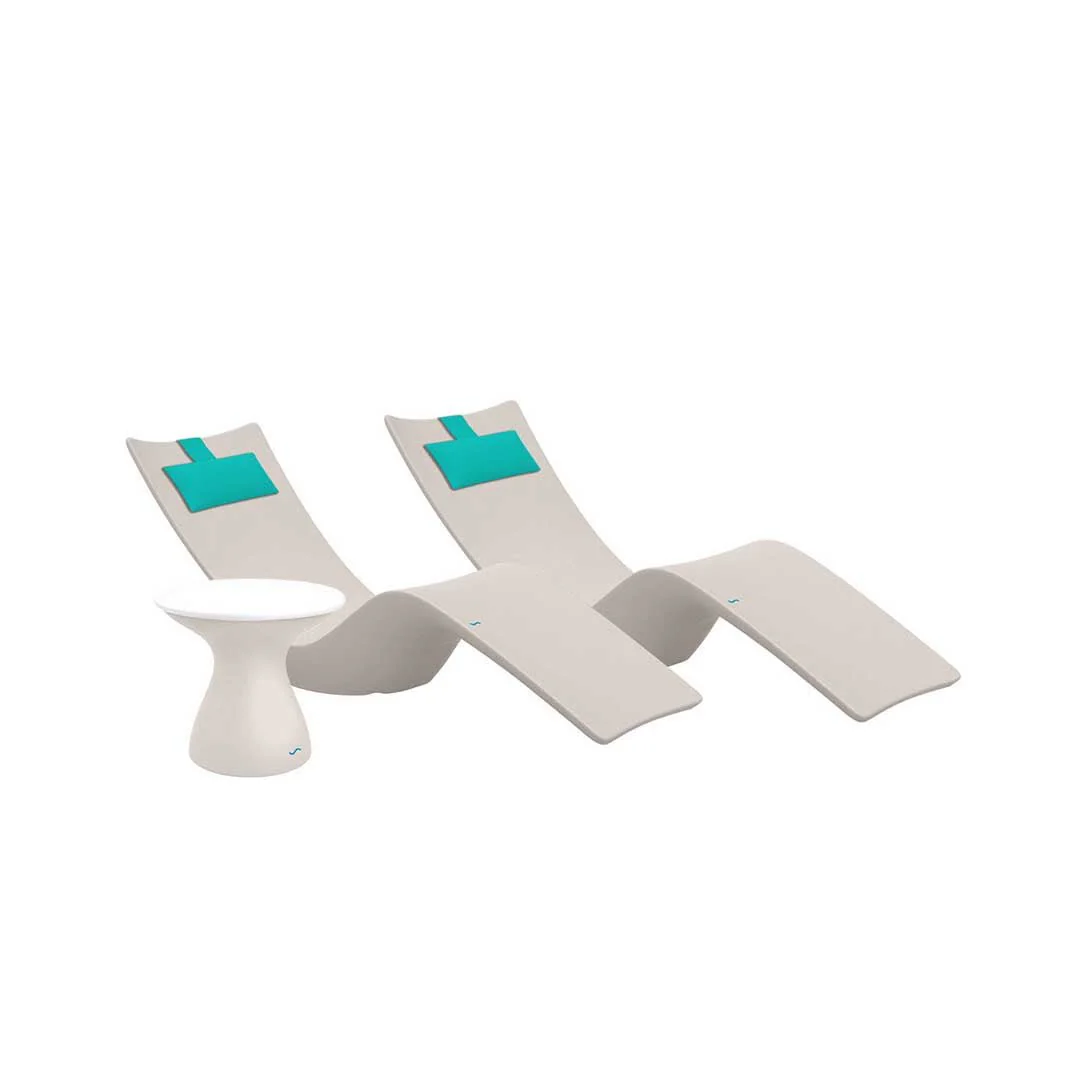 Ledge Lounger Resort Luxury Outdoor Paradise Bundle - In-Pool & Patio Furniture (2 Autograph Chaise Loungers, 2 Headrest Pillows, & Side Table) - Image 20