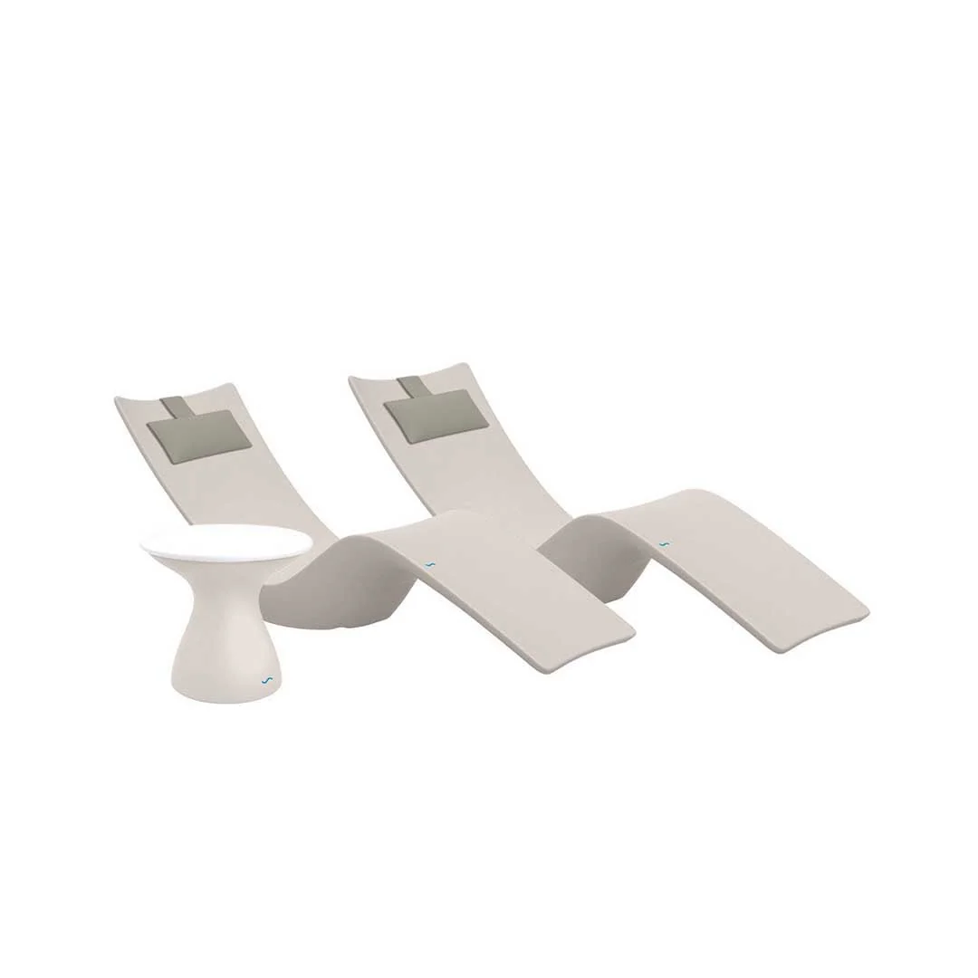 Ledge Lounger Resort Luxury Outdoor Paradise Bundle - In-Pool & Patio Furniture (2 Autograph Chaise Loungers, 2 Headrest Pillows, & Side Table) - Image 21