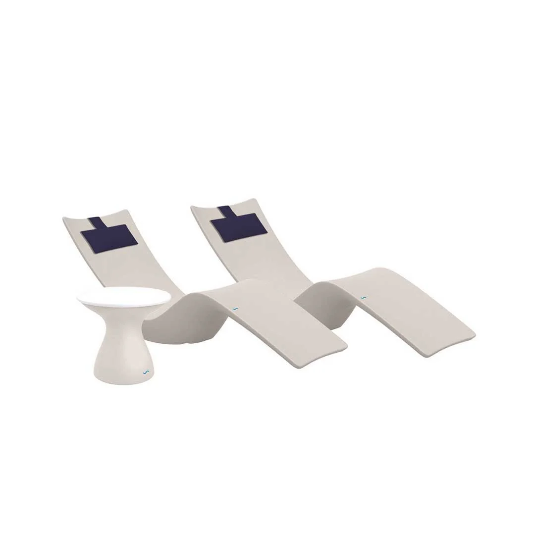 Ledge Lounger Resort Luxury Outdoor Paradise Bundle - In-Pool & Patio Furniture (2 Autograph Chaise Loungers, 2 Headrest Pillows, & Side Table) - Image 22