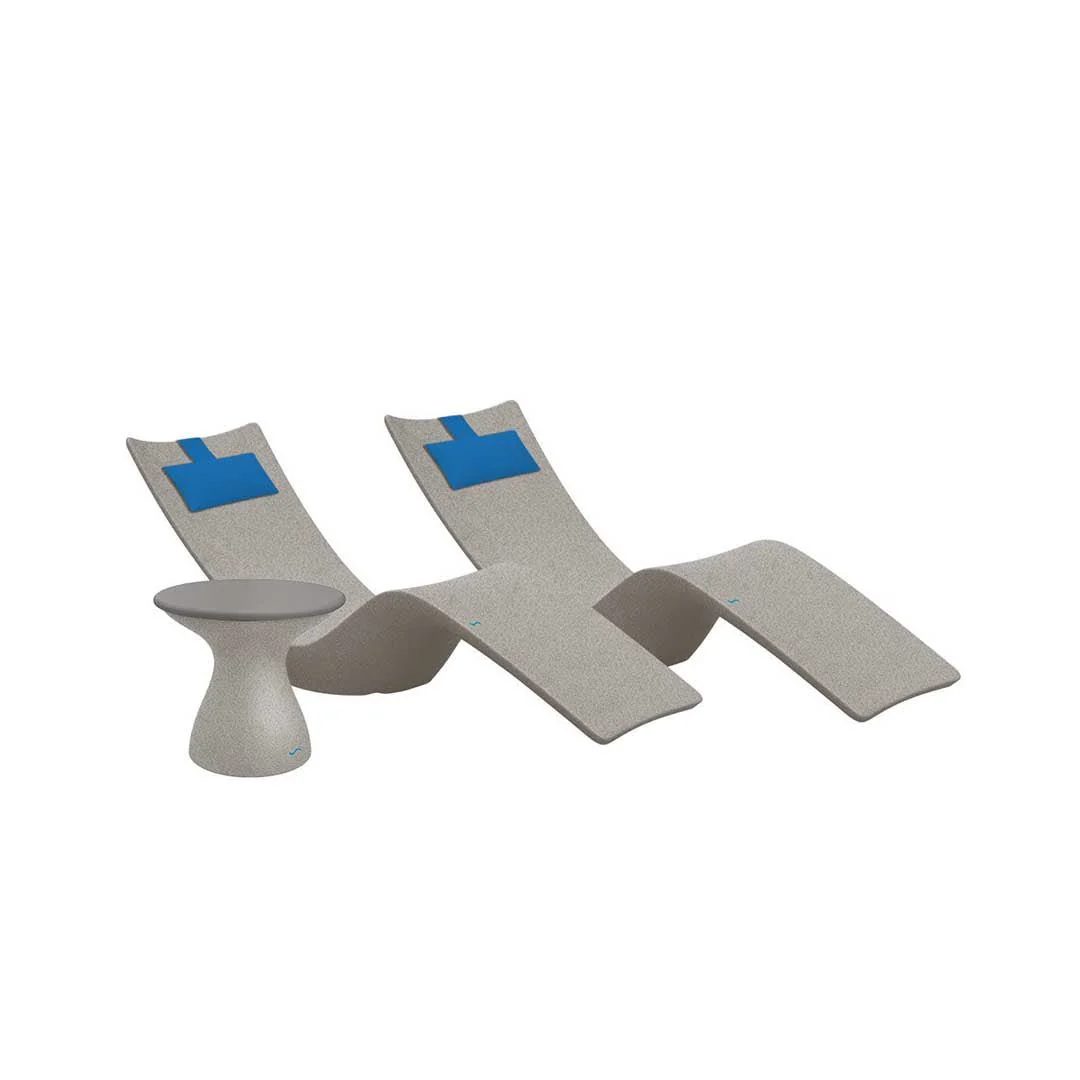 Ledge Lounger Resort Luxury Outdoor Paradise Bundle - In-Pool & Patio Furniture (2 Autograph Chaise Loungers, 2 Headrest Pillows, & Side Table) - Image 23
