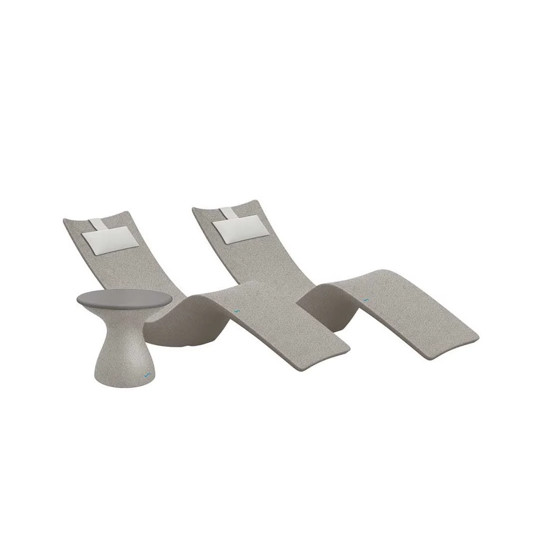 Ledge Lounger Resort Luxury Outdoor Paradise Bundle - In-Pool & Patio Furniture (2 Autograph Chaise Loungers, 2 Headrest Pillows, & Side Table) - Image 25