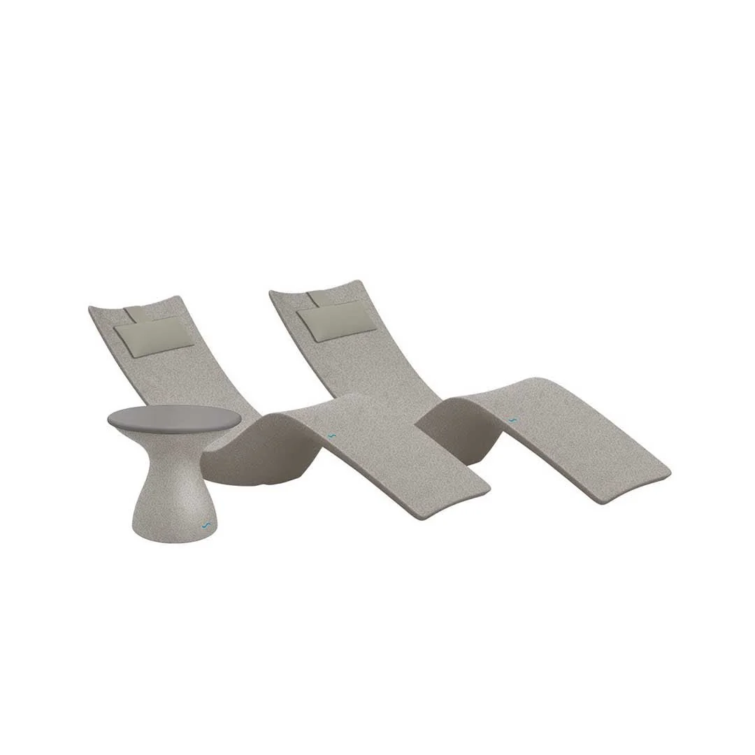 Ledge Lounger Resort Luxury Outdoor Paradise Bundle - In-Pool & Patio Furniture (2 Autograph Chaise Loungers, 2 Headrest Pillows, & Side Table) - Image 26