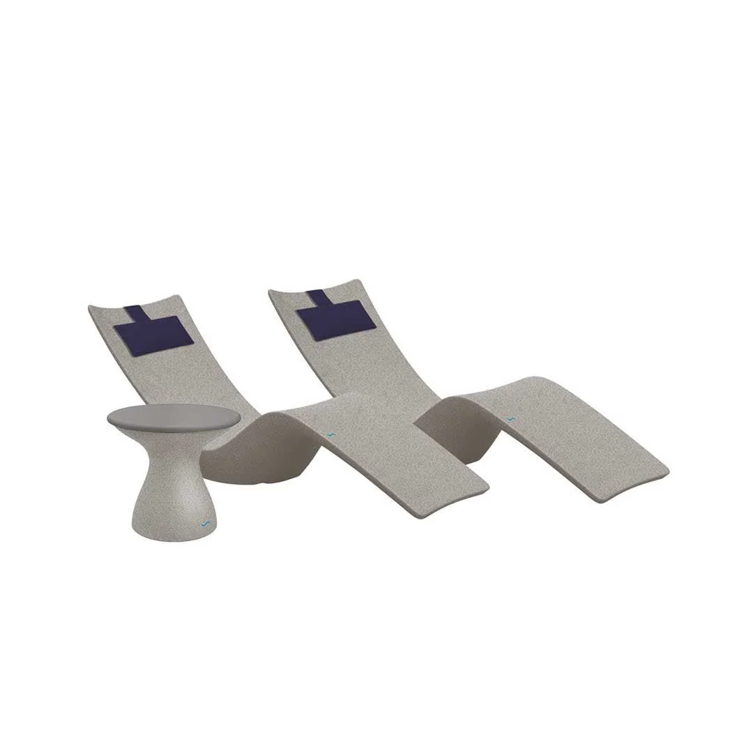 Ledge Lounger Resort Luxury Outdoor Paradise Bundle - In-Pool & Patio Furniture (2 Autograph Chaise Loungers, 2 Headrest Pillows, & Side Table) - Image 27