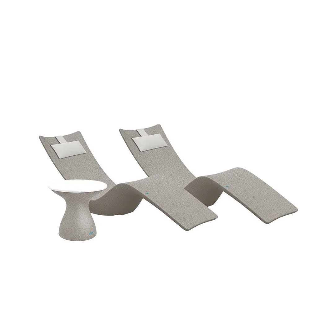 Ledge Lounger Resort Luxury Outdoor Paradise Bundle - In-Pool & Patio Furniture (2 Autograph Chaise Loungers, 2 Headrest Pillows, & Side Table) - Image 30