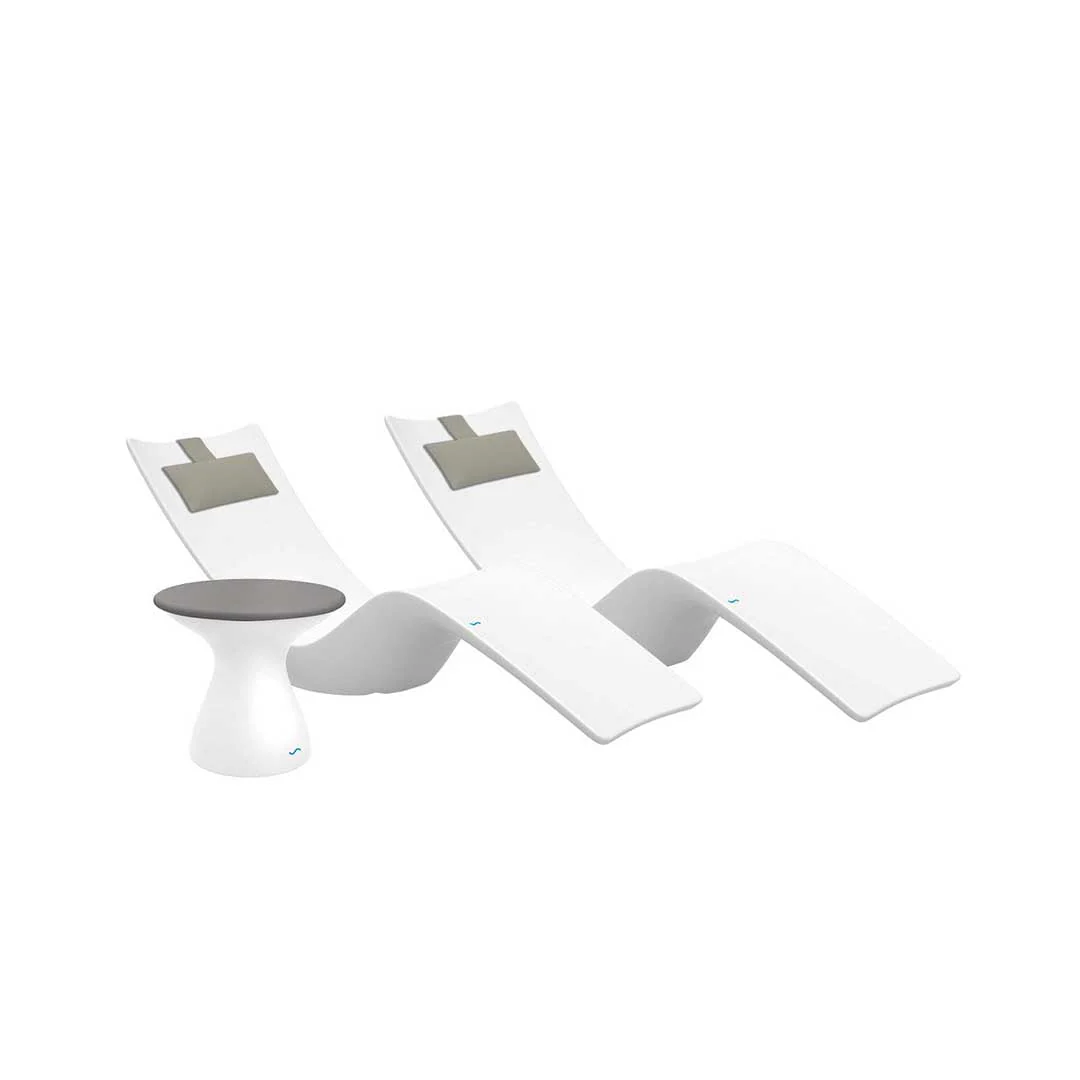 Ledge Lounger Resort Luxury Outdoor Paradise Bundle - In-Pool & Patio Furniture (2 Autograph Chaise Loungers, 2 Headrest Pillows, & Side Table) - Image 6