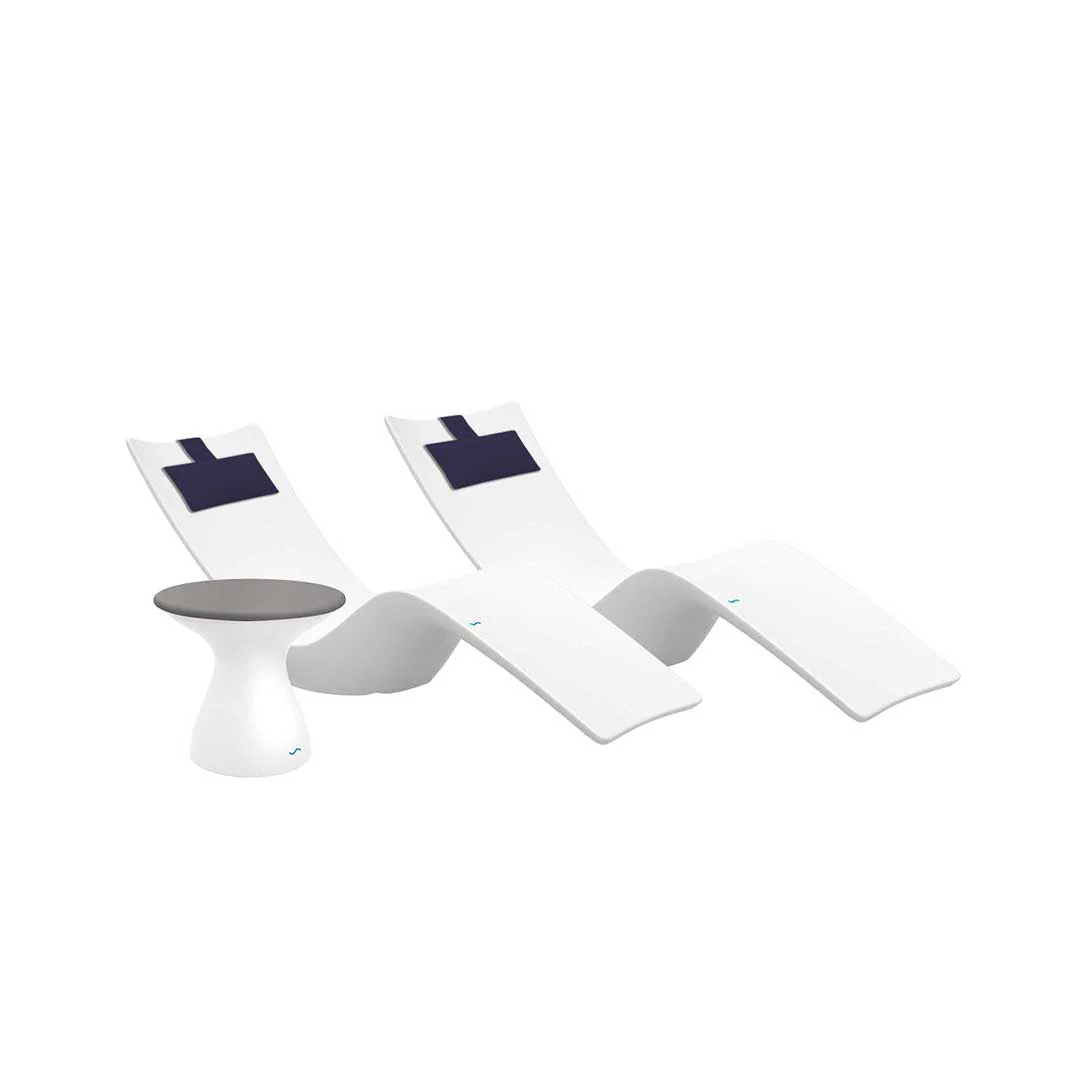 Ledge Lounger Resort Luxury Outdoor Paradise Bundle - In-Pool & Patio Furniture (2 Autograph Chaise Loungers, 2 Headrest Pillows, & Side Table) - Image 7