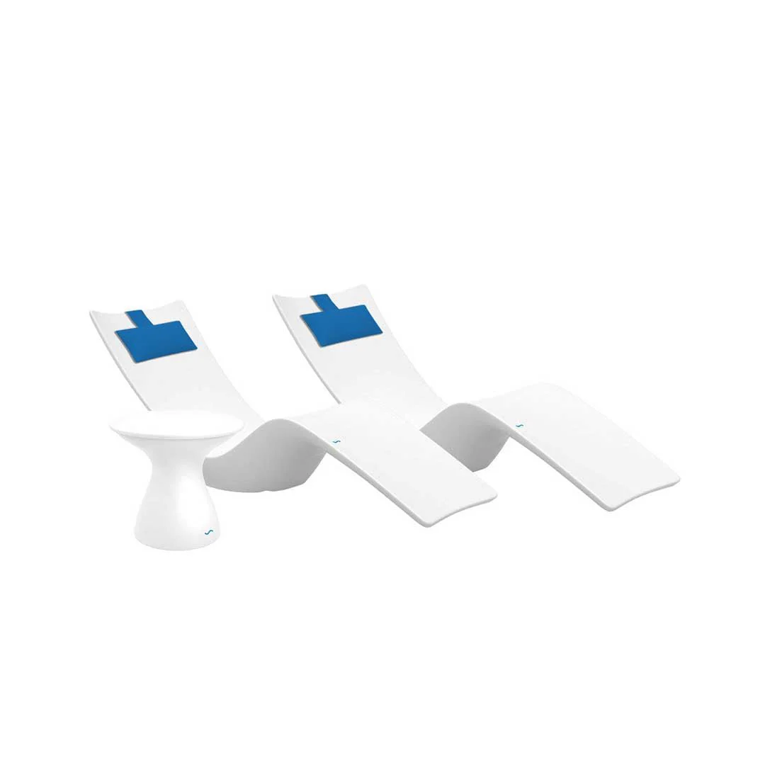 Ledge Lounger Resort Luxury Outdoor Paradise Bundle - In-Pool & Patio Furniture (2 Autograph Chaise Loungers, 2 Headrest Pillows, & Side Table) - Image 8