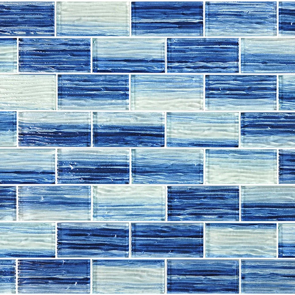 Blue Blend, 1.5" x 3" - Glass Tile