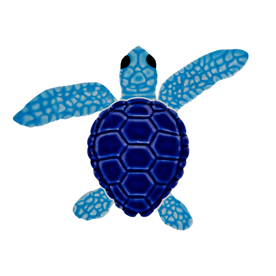 Loggerhead Turtle A Mini - 4" Blue - Pool Mosaic