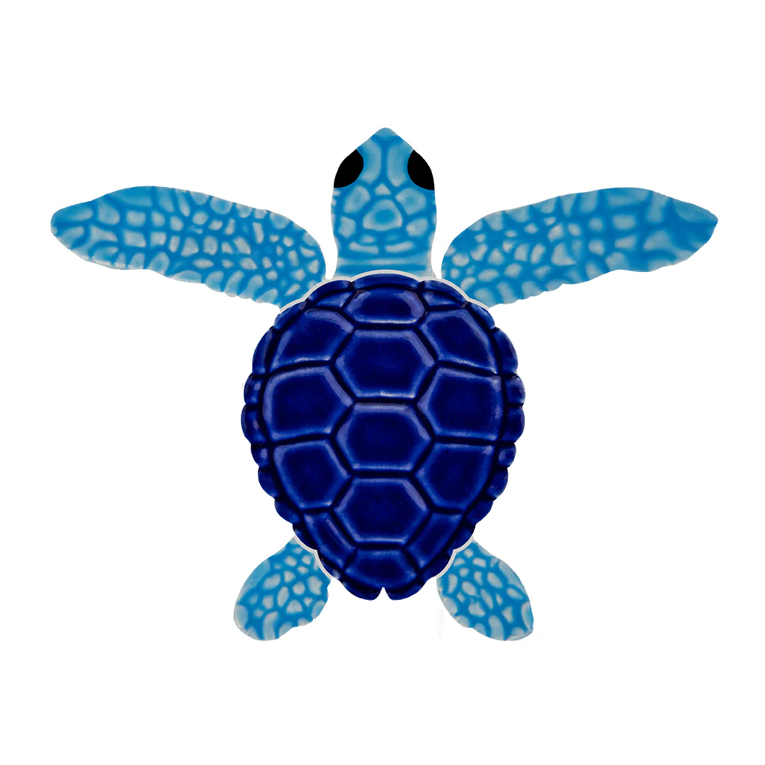 Loggerhead Turtle B Mini - 4" Blue - Pool Mosaic