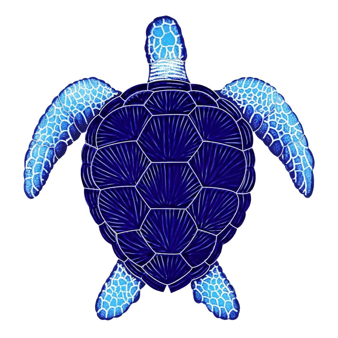 Loggerhead Turtle - Blue - Pool Mosaic - Image 2