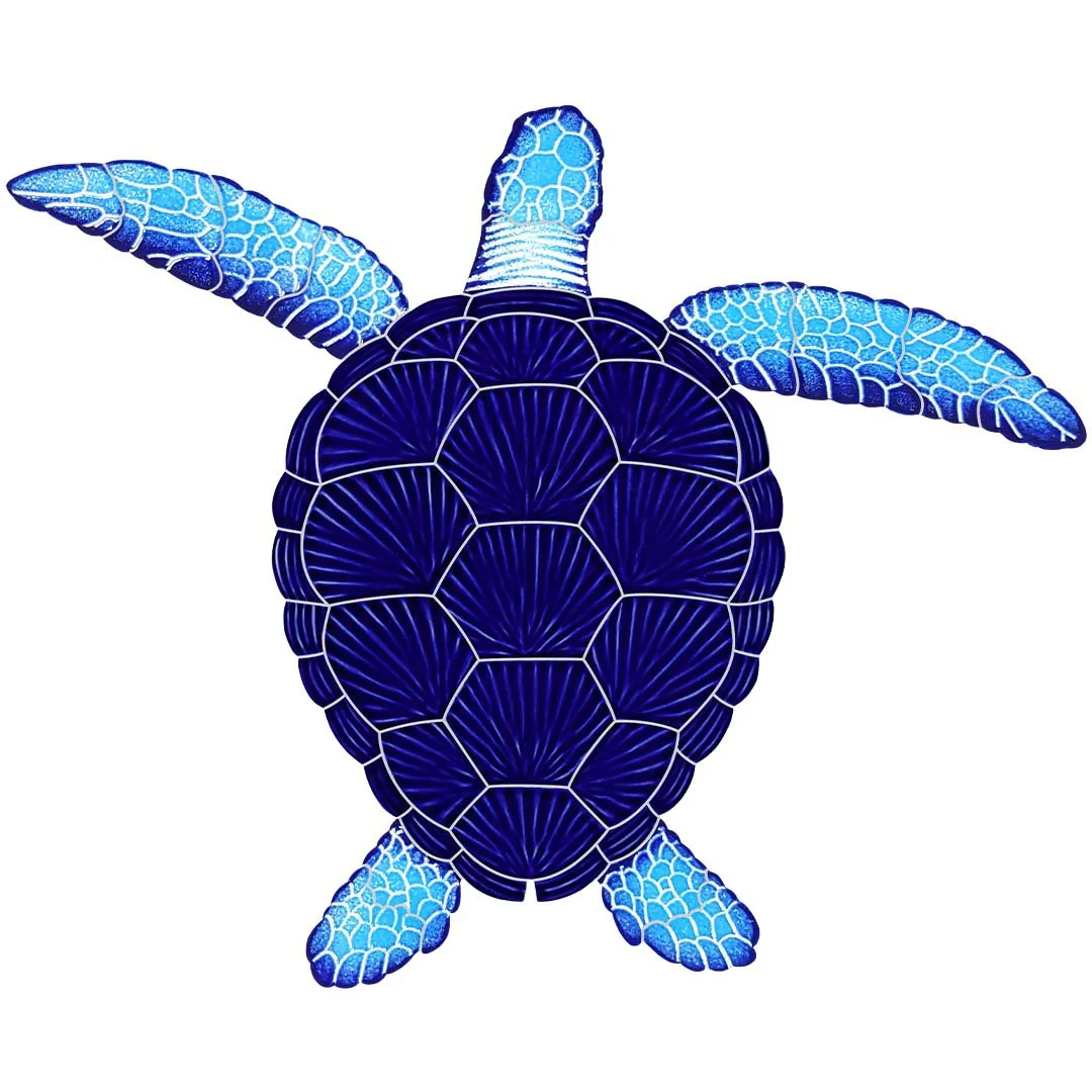 Loggerhead Turtle - Blue - Pool Mosaic - Image 3