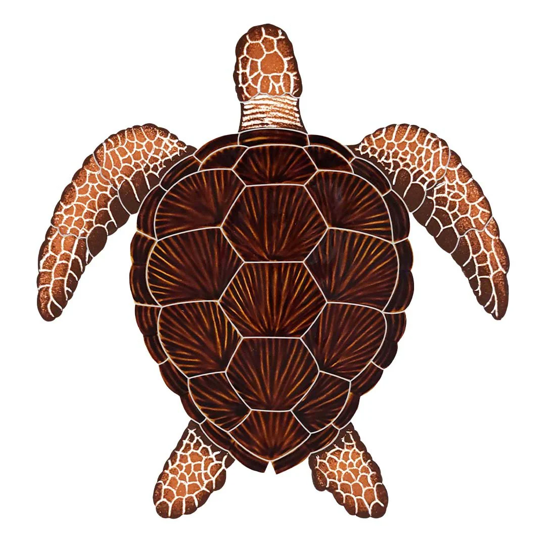 Loggerhead Turtle - Brown - Pool Mosaic - Image 2