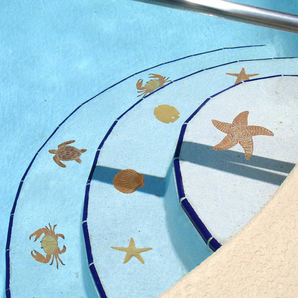 Loggerhead Turtle - 6" Brown - Pool Mosaic - Image 2