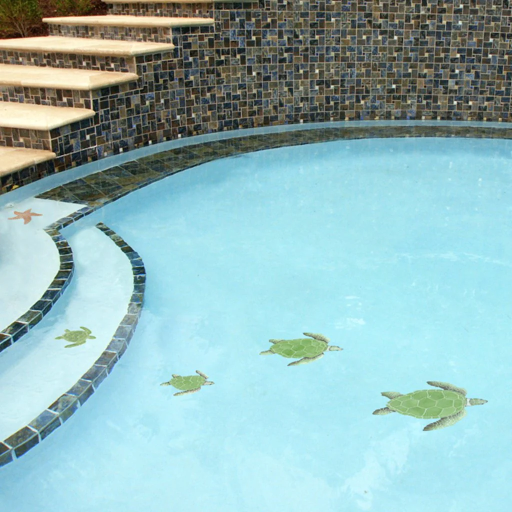 Loggerhead Turtle - Green - Pool Mosaic - Image 4