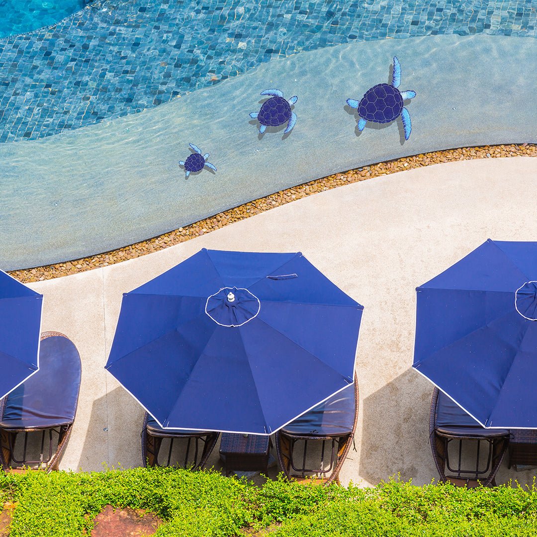 Loggerhead Turtle Group w/Shadow - Blue - Pool Mosaic - Image 2
