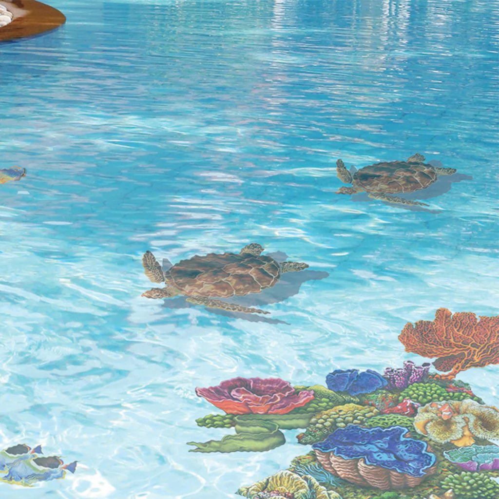 Loggerhead Turtle, Brown w/Shadow - Pool Mosaic - Image 4