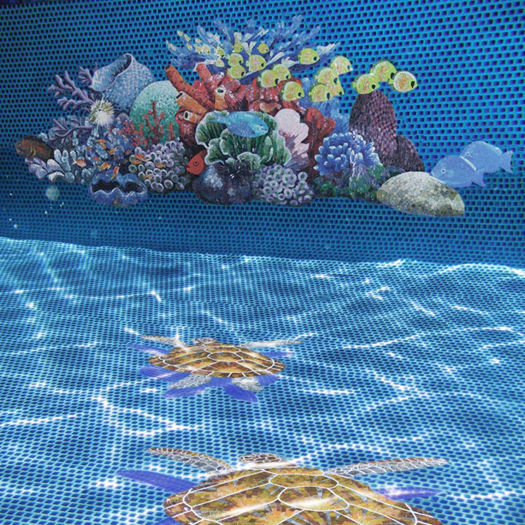 Loggerhead Turtle w/Shadow, Small - Pool Mosaic - Image 4