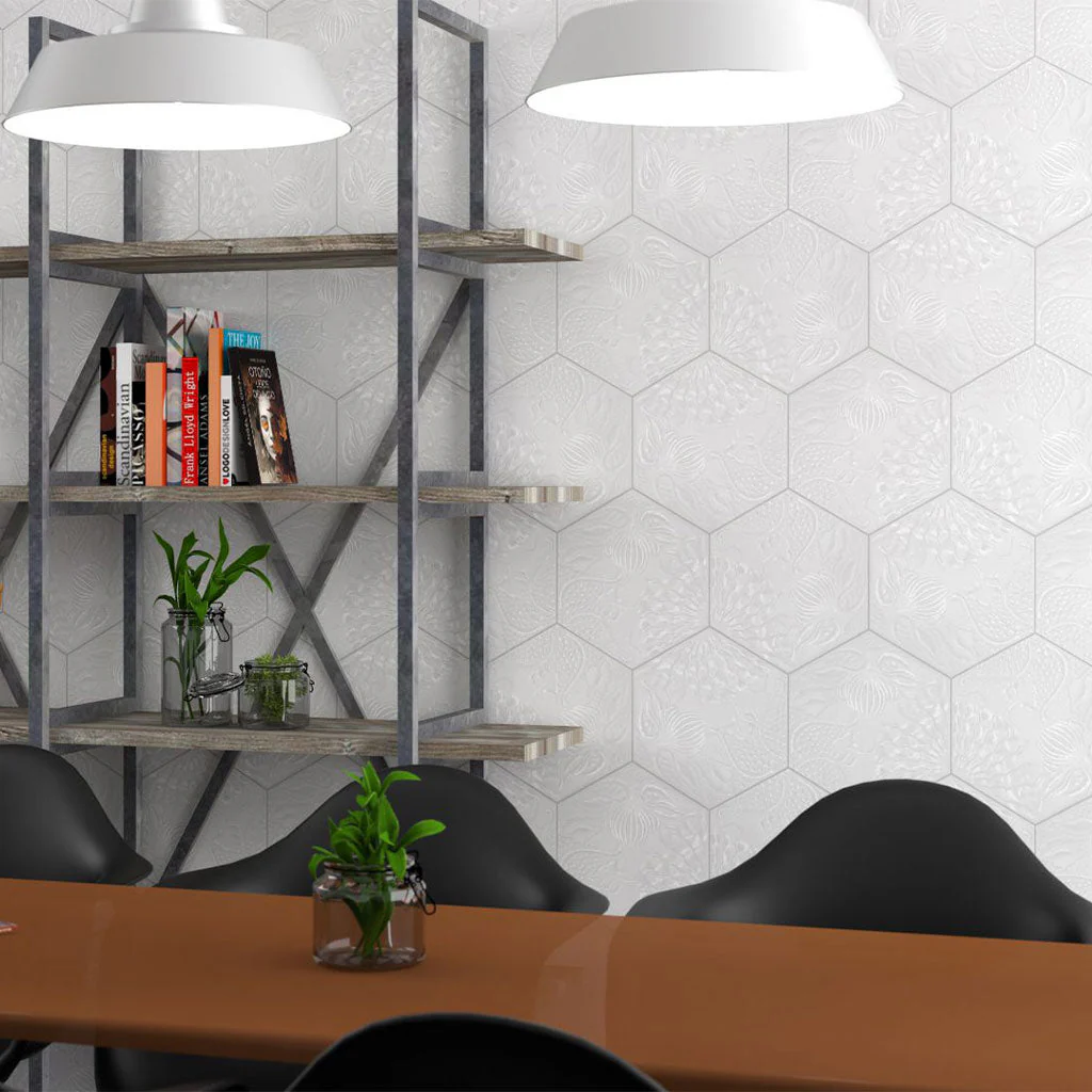 Lux White, Hexagon - Porcelain Tile - Image 2