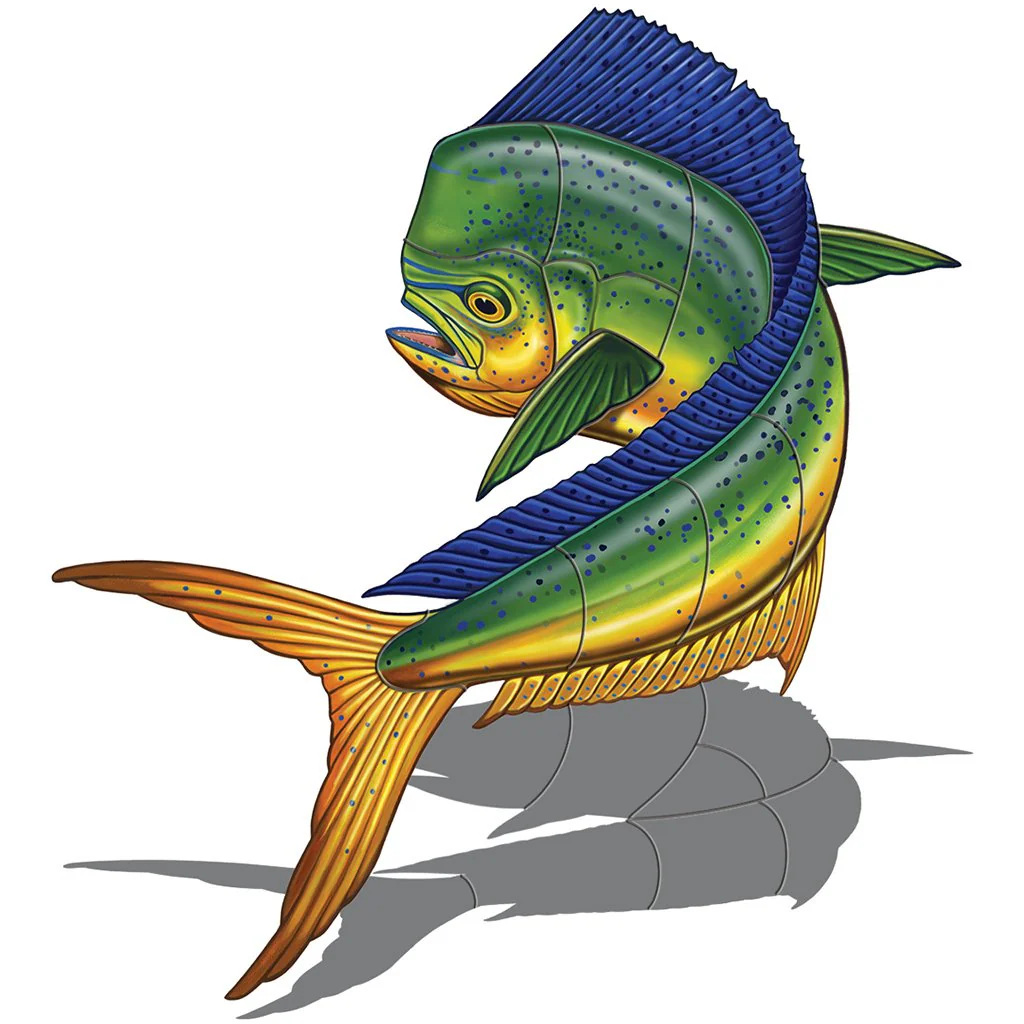 Mahi Mahi Up w/Shadow - Pool Mosaic